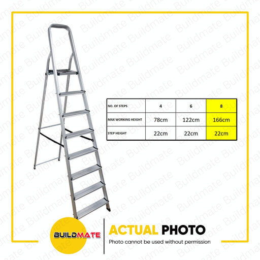 GREENFIELD 8 STEP Aluminum Home Ladder AFC0108C- 06-04-00008 •BUILDMATE•