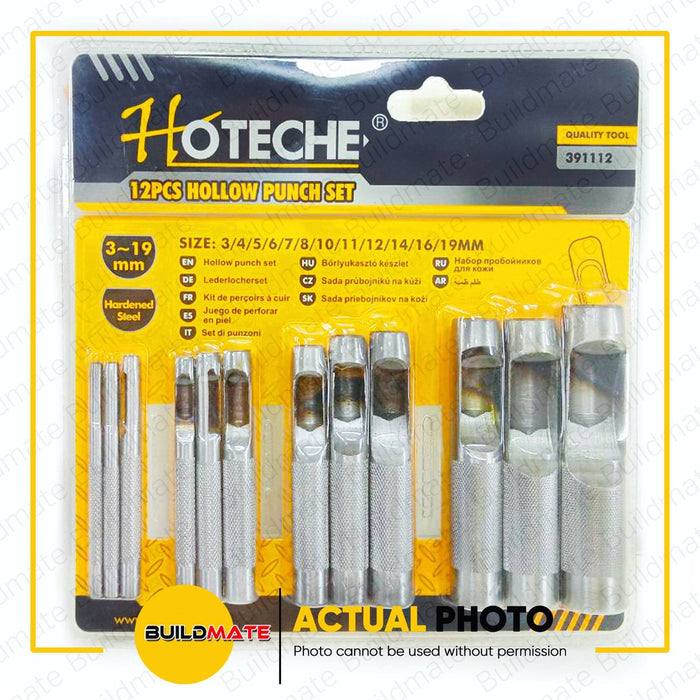 HOTECHE 12PCS/SET Hollow Punch Set 3-19mm 391112 •BUILDMATE•