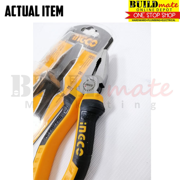 BUILDMATE Ingco Standard / High Leverage Combination Pliers 6" (160mm) Cr-V Steel Heavy Duty Cutting and Gripping Plier - IHT