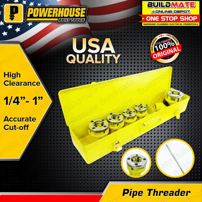 POWERHOUSE Pipe Threader 1/4" to 1" Inch •BUILDMATE• PHHT
