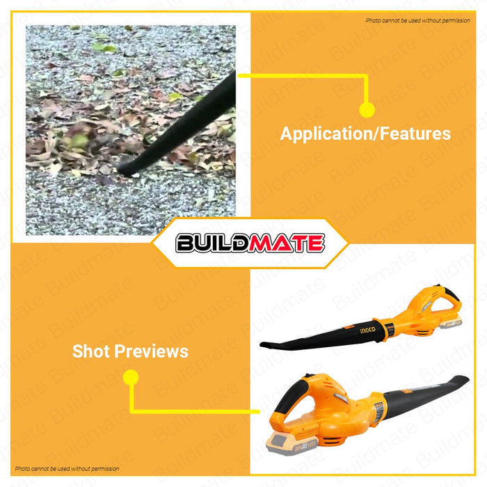 INGCO Cordless Wireless Lithium Ion Li-Ion Aspirator Leaf Air Dog CPU Computer Blower CABLI2004 IPT
