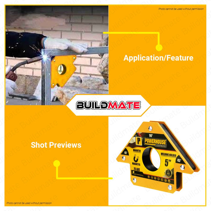 POWERHOUSE Arrow Magnetic Welding Holder Magnet Angle Positioner 75 LBS 5" •BUILDMATE•