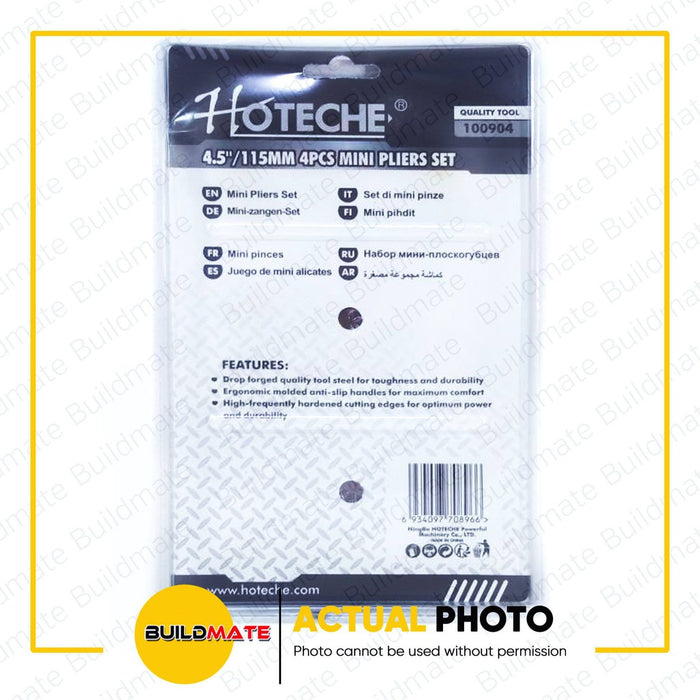 HOTECHE 4PCS/SET Mini Pliers Set 4.5 x 115mm 100904 •BUILDMATE•