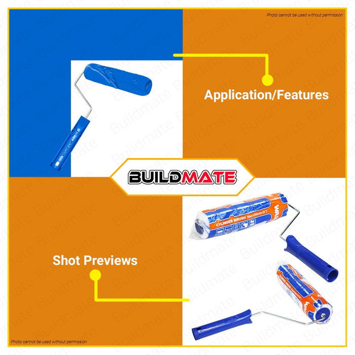 WADFOW Mini Cylinder Brush Inner Wall 230mm 9" Inch Polyester Mini Roller Paint Brush WCB1909 WHT