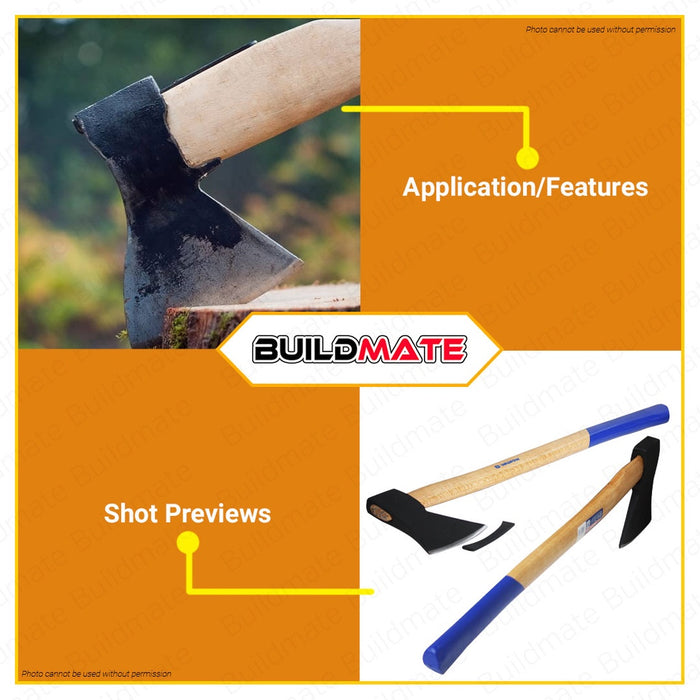 WADFOW Hand Axe 1250g Drop-forged Axehead Hardwood Handle Outdoor Hatchet WMB6312 •BUILDMATE• WHT