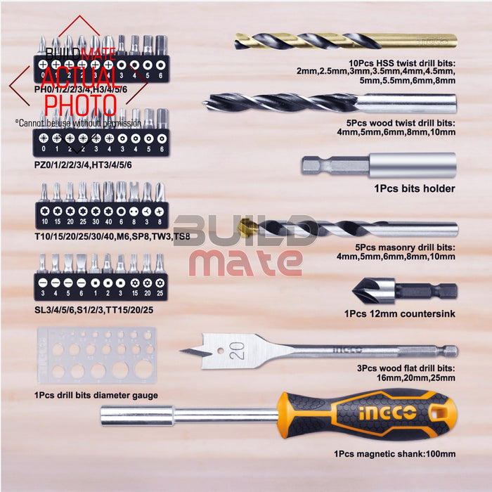 INGCO 67PCS Accessories SET with Case HKTAC010671  •BUILDMATE• IHT