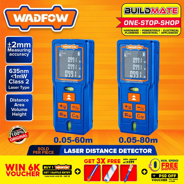WADFOW Laser Distance Detector 60 Meters | 80 Meters [SOLD PER PIECE] Measuring Tools •BUILDMATE WPT