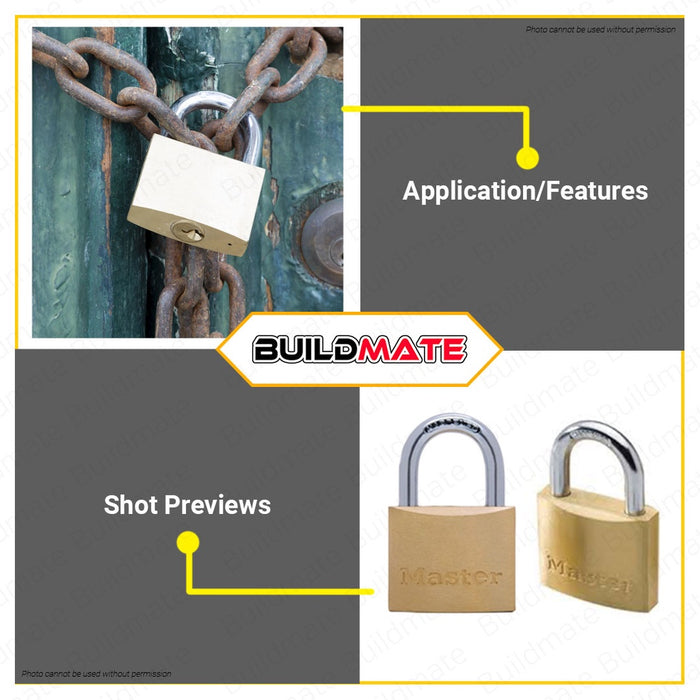 MASTER LOCK Economy Brass Padlock Pad lock 4 PCS/SET 20mm 30mm 40mm SOLD PER SET •BUILDMATE•