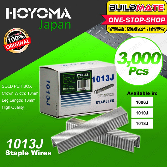 HOYOMA U Staples for Stapler 8mm 3000pcs 6mm 8mm 10mm 13mm SOLD PER BOX •BUILDMATE•