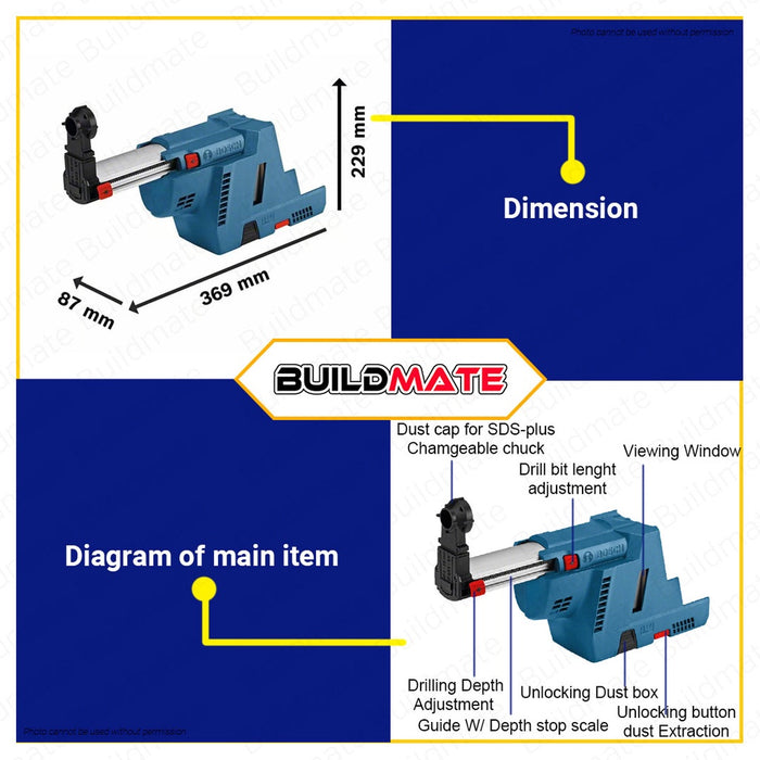 BOSCH Professional Cordless Dust Extraction For Rotary Hammer GDE 18V-16 1600A013FK •BUILDMATE• BPT