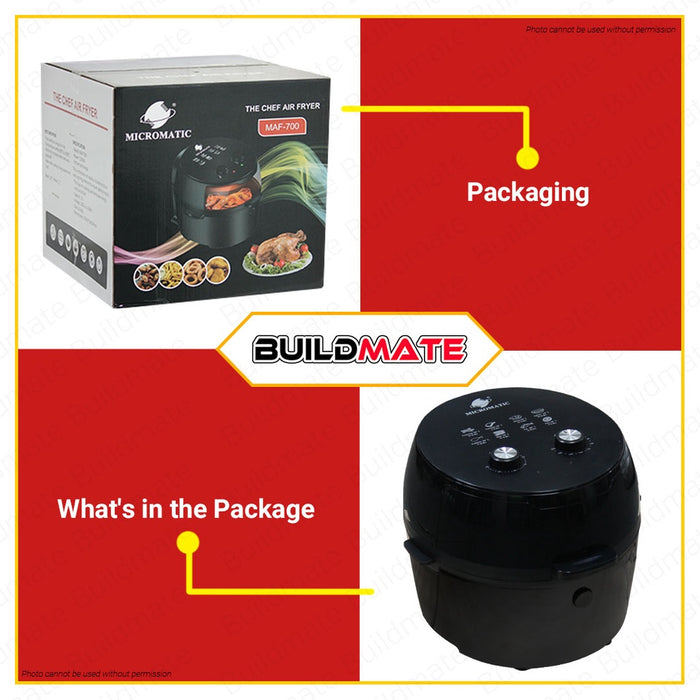 MICROMATIC Digital Air Fryer Non Stick Convection Oven 7L 1500W MAF-700 •BUILDMATE•