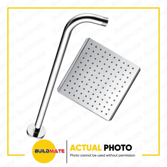 WATERHOUSE by POWERHOUSE Square Shower Head 8" with Arm Chrome •BUILDMATE• PHWH