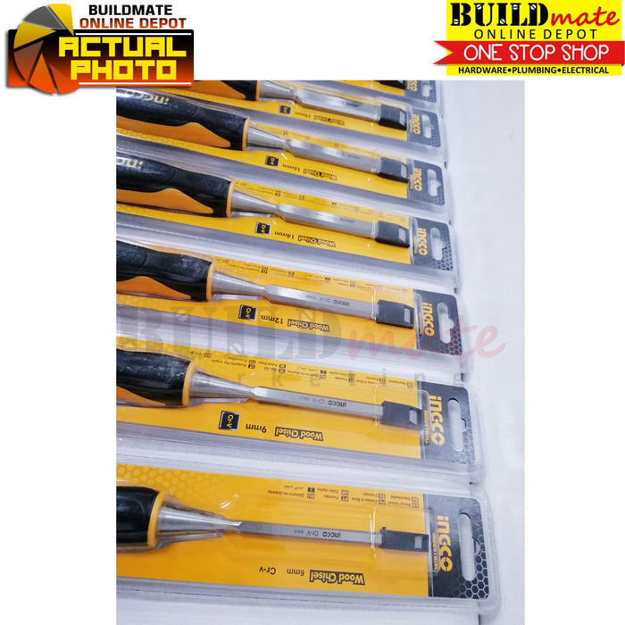 INGCO Wood Chisel 6mm To 22mm [SOLD PER PIECE] Wood Carving Flat Chisel Pait / Paet •BUILDMATE• IHT