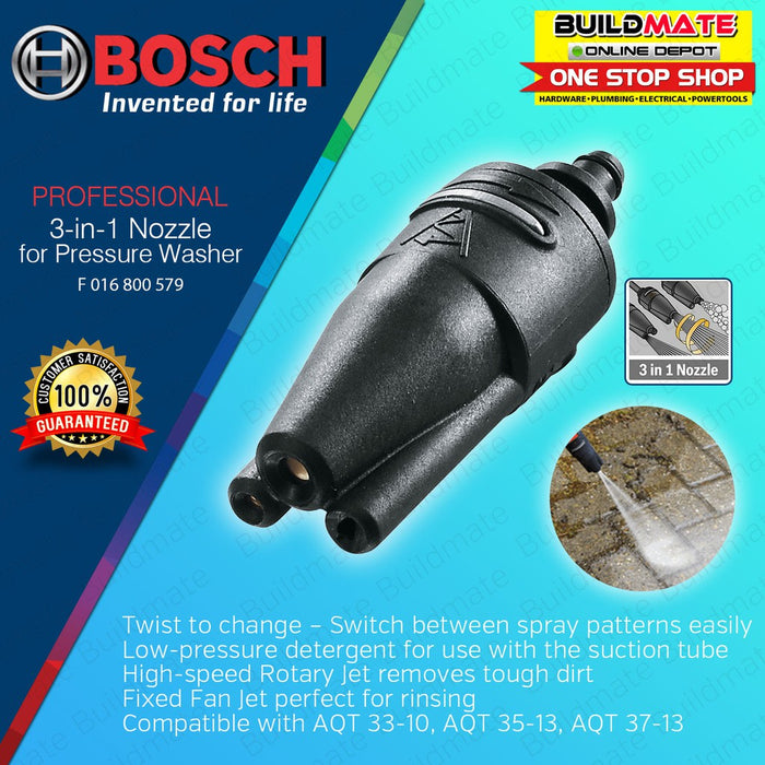 BOSCH Professional 3 IN 1 NOZZLE for AQUATAK High Pressure Washer F016800579 •BUILDMATE•