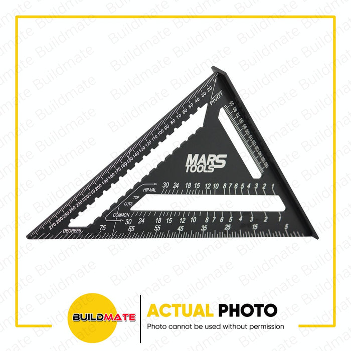 LOTUS 12" Inch Speed Square Aluminum Alloy Triangle Ruler Woodworking Speed Angle Square Black Triangle Carpenter Square Die-Cast for Woodworking and Carpentry LTSA1200X • LHT