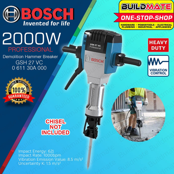 Bosch 2000W Demolition Breaker Rotary Hammer In Carton GSH 27 VC 061130A000 •BUILDMATE• BPT