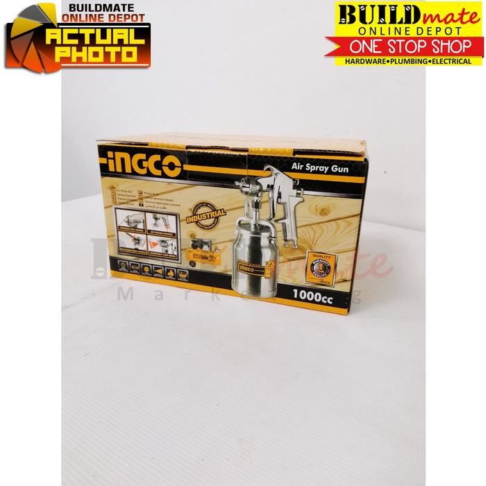 INGCO Air Spray Gun 1000CC (1.8mm Nozzle) 3-4bar Paint Spray for Base Coat ASG3102 •BUILDMATE• IHT