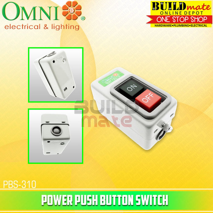 OMNI Power Push button Switch 10A 1.5KW PBS-310 •BUILDMATE• — Buildmate