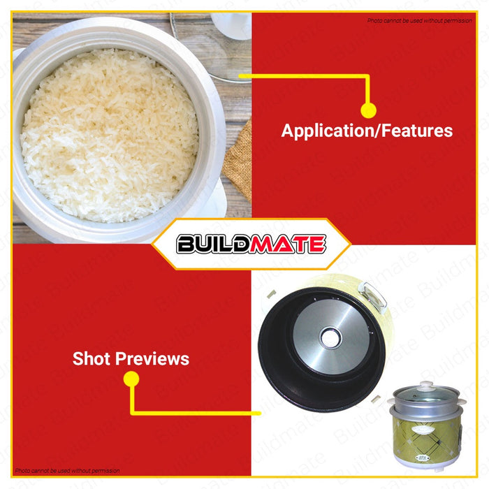 MICROMATIC Stainless Rice Cooker 620W 1.8L 10 CUPS MR-10M •BUILDMATE•