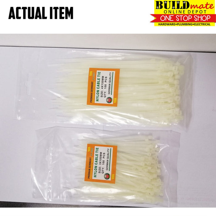 PROMAN Nylon Cable Tie 100PCS High Quality WHITE | BLACK  SOLD PER PACK •BUILDMATE•