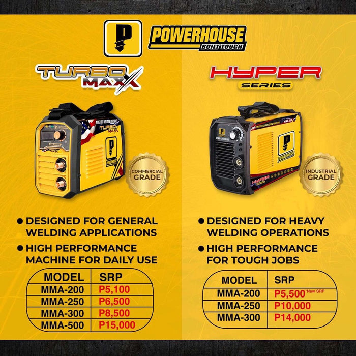 POWERHOUSE Welding Machine Inverter HYPER SERIES MMA-200 ARC Force Mini DC Pure Copper Welder Machine Welding Machine Portable Sale Complete Accessories •BUILDMATE• PHWM