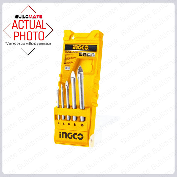 INGCO Glass Drill Bits 5PCS/Set for Glass Tile Cutter & Drilling Hand Tools AKD7058 •BUILDMATE• IHT