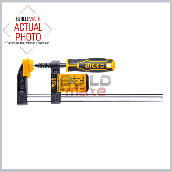 INGCO F Clamp DIY 170kg Max Clamp Force 150 | 200 | 250 | 300mm w/ Rubberize Handle •BUILDMATE• IHT