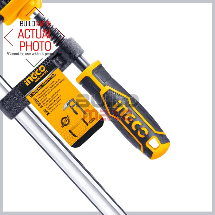 INGCO F Clamp DIY 170kg Max Clamp Force 150 | 200 | 250 | 300mm w/ Rubberize Handle •BUILDMATE• IHT