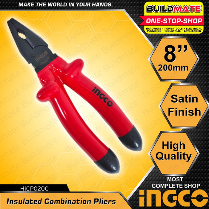 INGCO Insulated Combination Pliers Plier 8'' HICP01200 100% ORIGINAL / AUTHENTIC •BUILDMATE• HT2