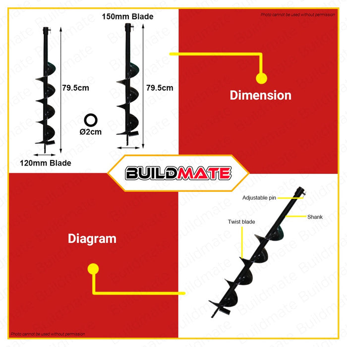 YAMATA JAPAN Earth Ground Auger Drill Bit 120mm | 150mm SOLD PER PIECE •BUILDMATE•