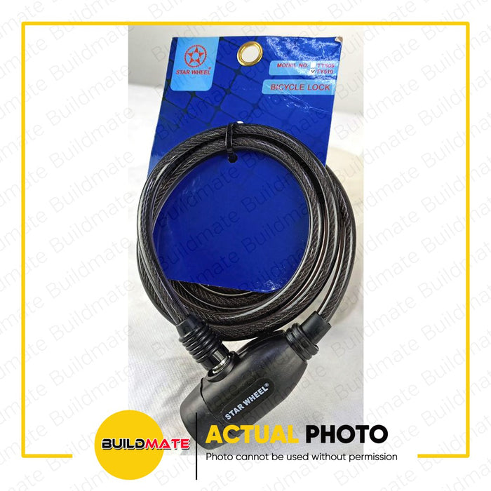 STAR WHEEL Bicycle Bike Cable Lock 1M #TY509 | 1.8M #TY510 100% ORIGINAL / AUTHENTIC •BUILDMATE•