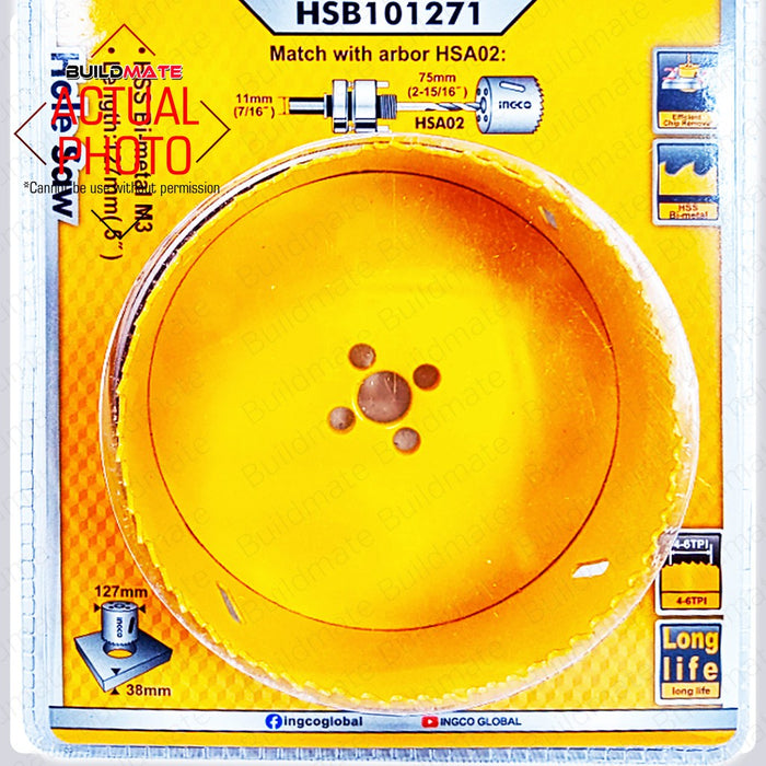 INGCO Hole Saw 127mm HSB101271  •BUILDMATE• IHT