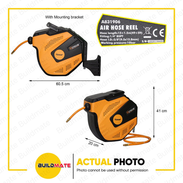 HOTECHE Air Hose Reel 15 + 1.5m HTC-A831906 •BUILDMATE•