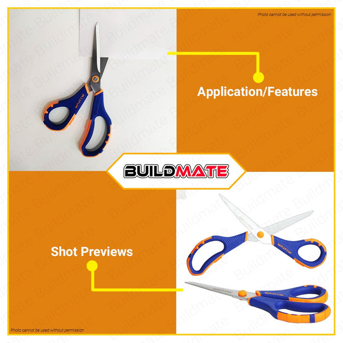 WADFOW Scissor 8" Inch | 8.5" Inch Multi Purpose Scissors [SOLD PER PIECE] Steel •BUILDMATE• WHT