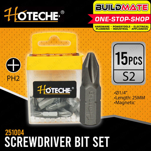 HOTECHE 15Pcs Ph2x25mm Screwdriver Set Screw Driver HTC-251004 100% ORIGINAL / AUTHENTIC •BUILDMATE•