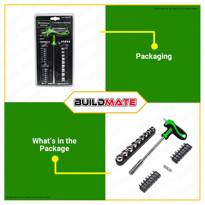 HOYOMA T-Handle and Bits 25PCS/SET 14262511 •BUILDMATE•