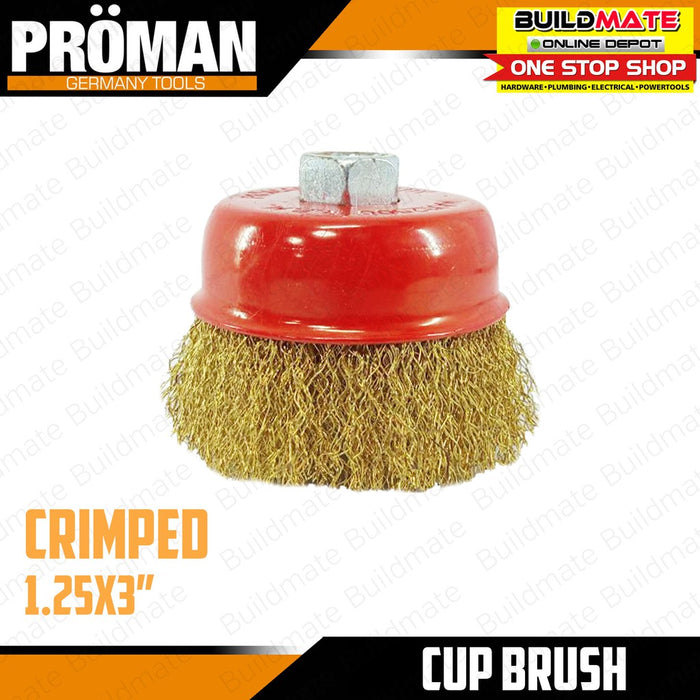 PROMAN Cup Brush 1.25 & 1.5 x 3" Inch Crimped | Twisted Brushes Tools [SOLD PER PIECE] •BUILDMATE•