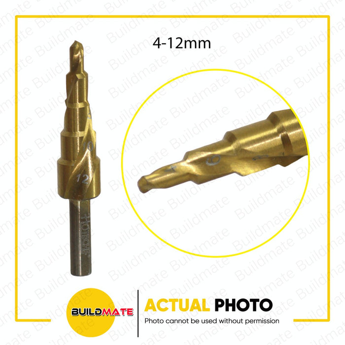 HOTECHE 4PCS/SET HSS Step Drill Bit Set HTC-501055 •BUILDMATE•