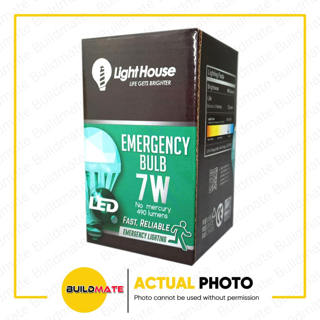 LIGHTHOUSE Rechargeable Emergency LED Bulb with Holder 7W E27 A60 LHEB ...