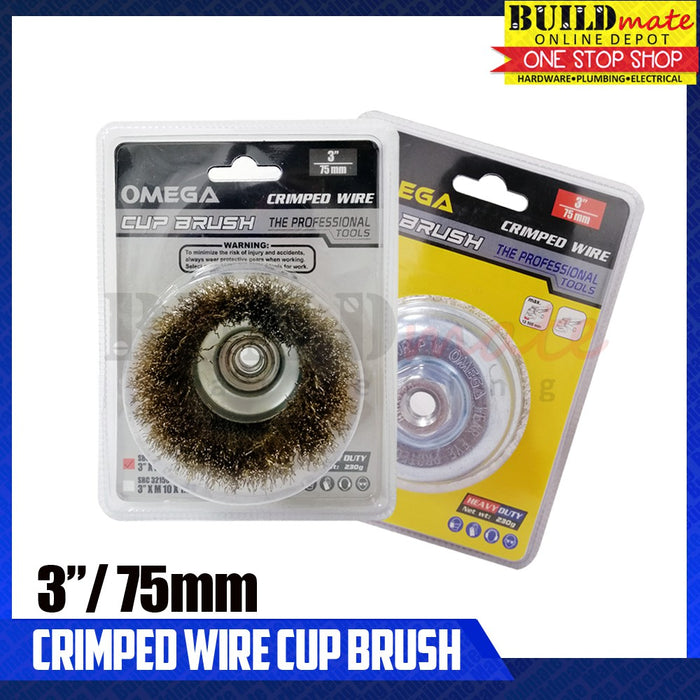 OMEGA Heavy Duty Cup Brush 3" 1.25mm TWISTED / CRIMPED wire NEW ARRIVAL!
