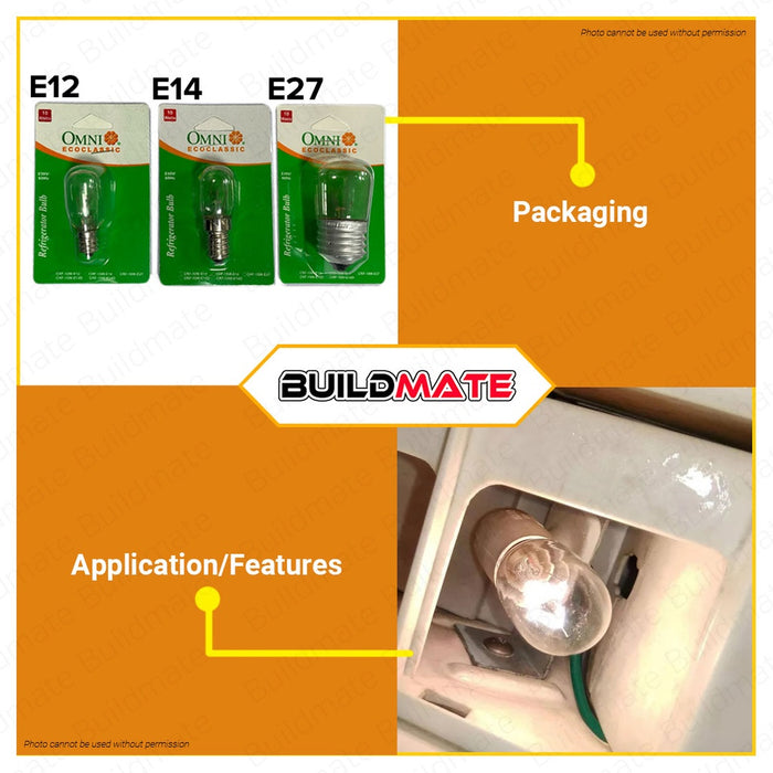 OMNI Refrigerator Bulb E12  E14  E27 SOLD PER PIECE Himalayan Salt Lamp Bulb •BUILDMATE•