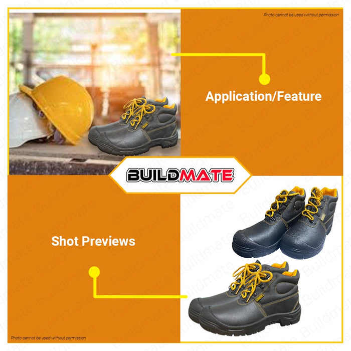 BUILDMATE Ingco Safety Boots 36" - 45" Inch Protective Work Shoes Footwear PPE Boots SOLD IN PAIR - IHT