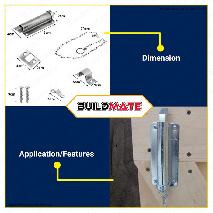 STAR WHEEL Chain Bolt Door Lock 4 Inches #140 CP 100% ORIGINAL / AUTHENTIC •BUILDMATE•