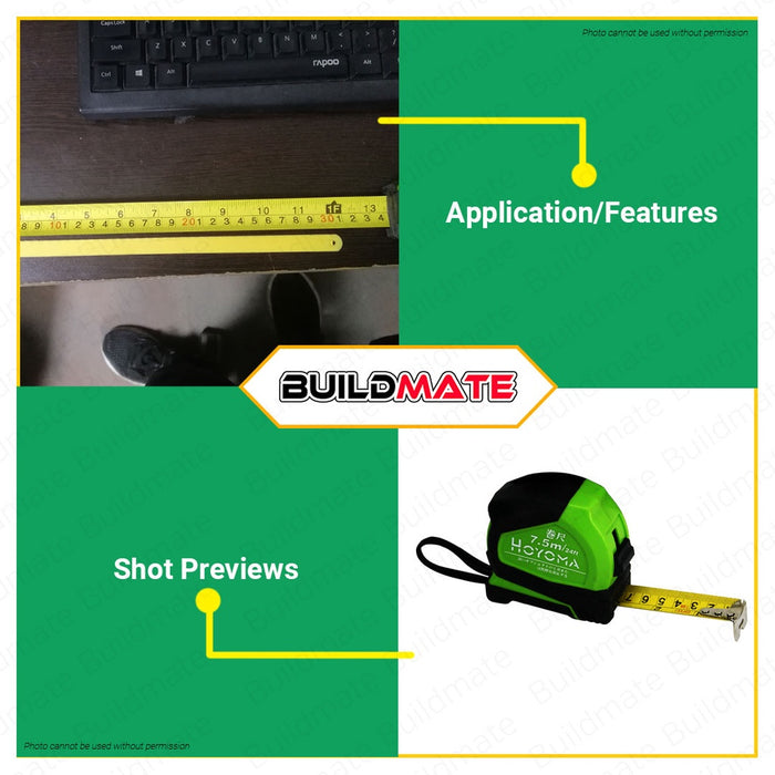 HOYOMA JAPAN Steel Tape Measure with Rubber Side 3m | 5m | 7.5m SOLD PER PIECE •BUILDMATE•