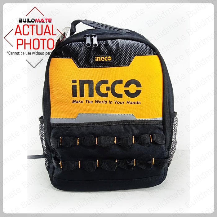 BUILDMATE Ingco Tools Backpack Heavy Duty Electrician Tool Kit Storage Organizer Carrier Bag Technician Rucksack Back Pack - IHT