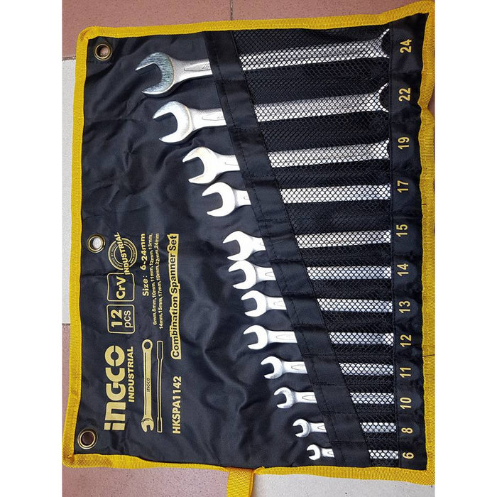 INGCO Combination Spanner Wrench Set 12PCS/SET HKSPA1142  •BUILDMATE• IHT