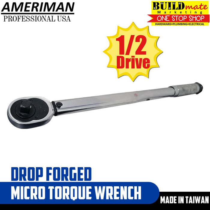 Ameriman 1/2" Driver Micro Torque Wrench with Case TWM12