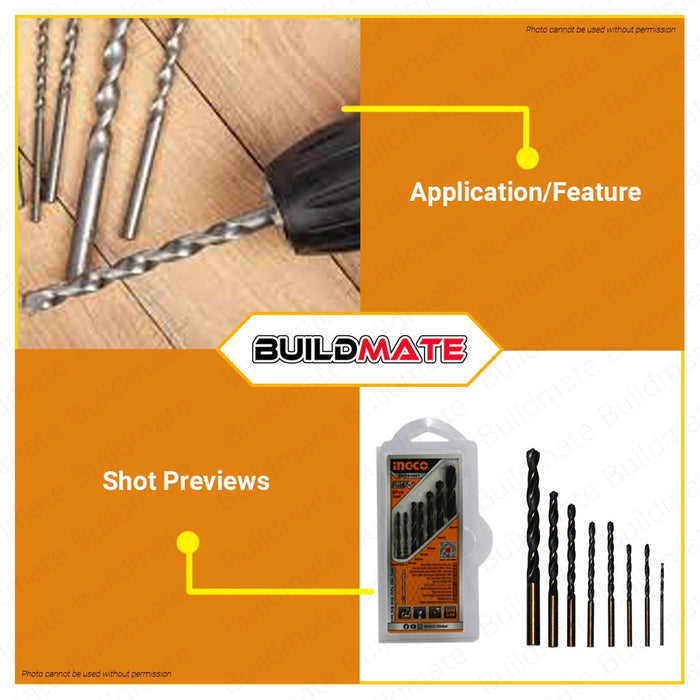 INGCO 8 PCS HSS Twist Drill Bits Set SUPER SELECT AKDB0801 •BUILDMATE• HT2