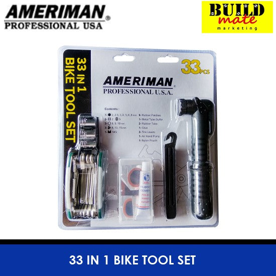 AMERIMAN Bike Tool & Repair Kit 33IN1SET •BUILDMATE•