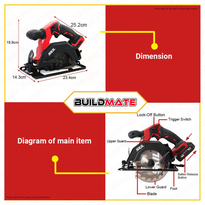 SKIL Cordless Circular Saw 12V with Battery and Charger CR5418C-10 •BUILDMATE•